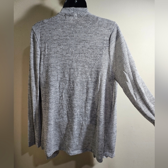 NWT Kim Rogers Open Front Lightweight Knit Cardigan Gray Sweater Petite Medium - Picture 4 of 8